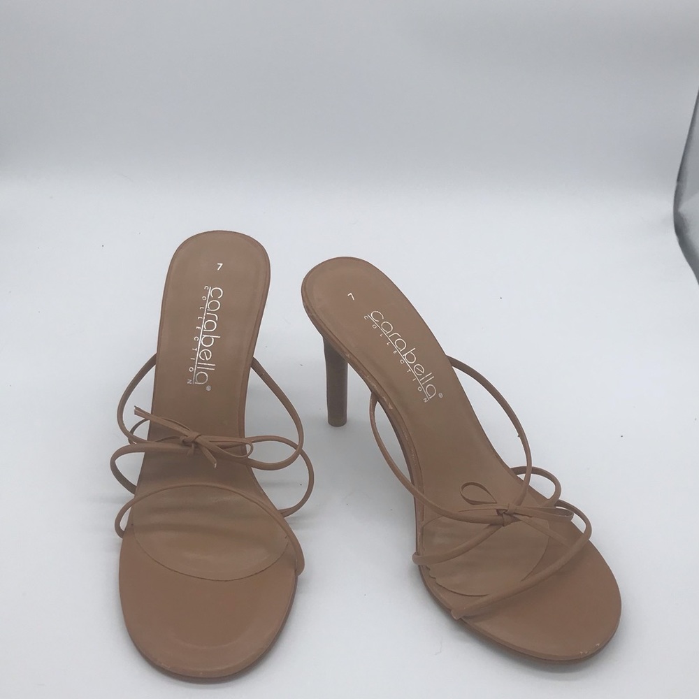 Carabella slip on heels. Tan. Size 7